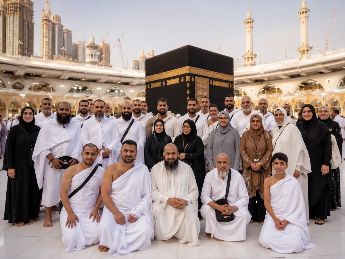 Group Photo at the Kaaba - Makkah